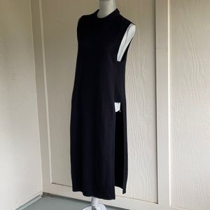 T by Alexander Wang Sweater Black Cashmere/Wool long with side cut out!  Unique!